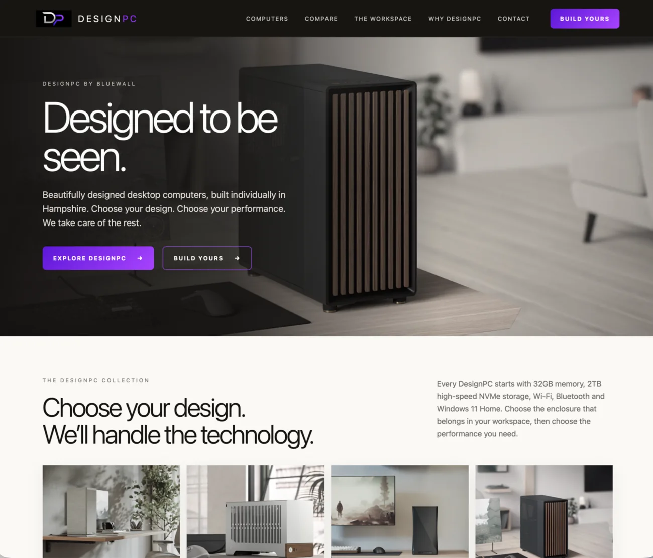 DesignPC homepage screenshot